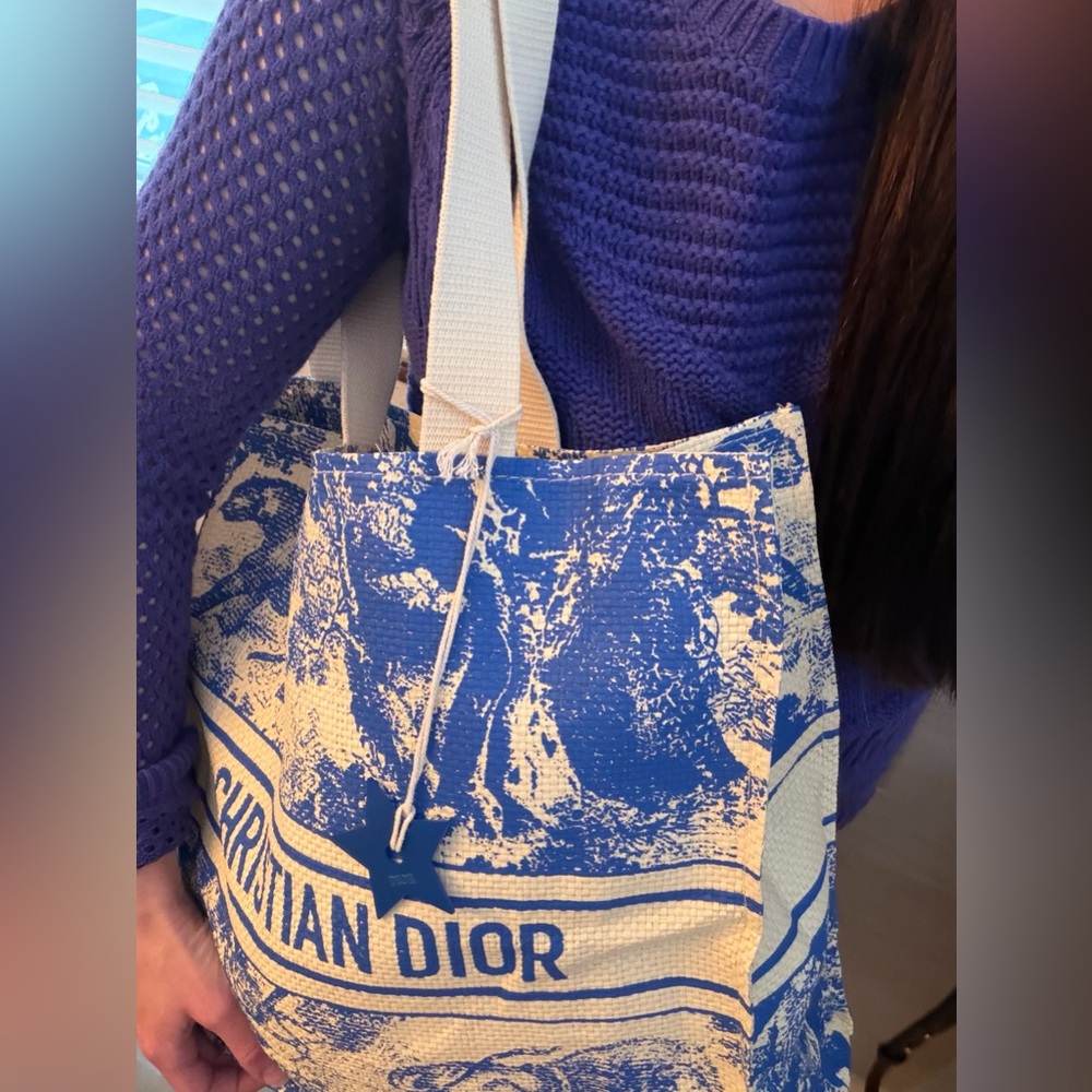 NWOT Dior Blue and White Christian Dior Canvas Tote - Picture 8 of 15
